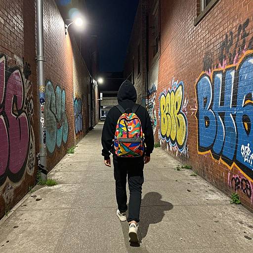 Hoodie Walker in Graffiti Alley