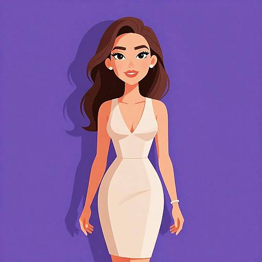 Chic Woman in Beige Dress