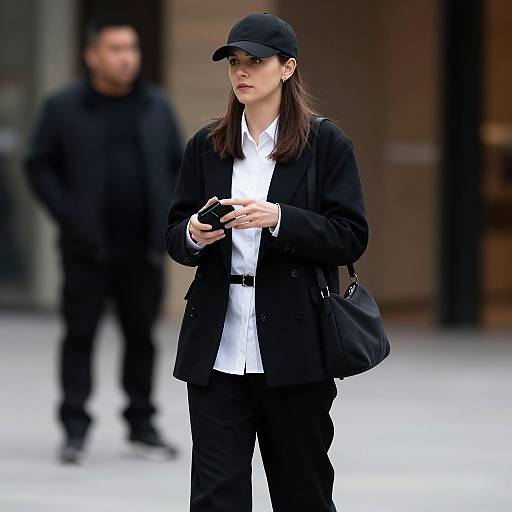 Urban Fashion: Woman in Black Outfit