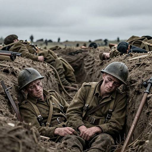 WW1 Trenches: Somber Soldier Portraits
