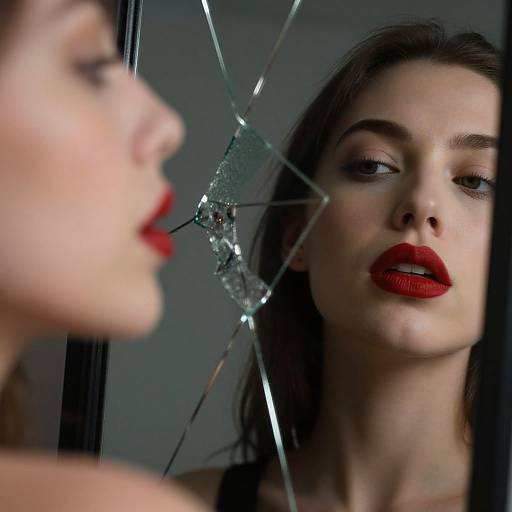 Woman's Face with Broken Mirror