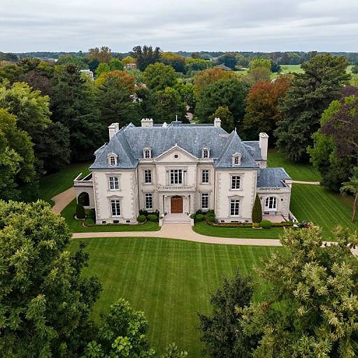 Aerial View of Mansion and Gardens