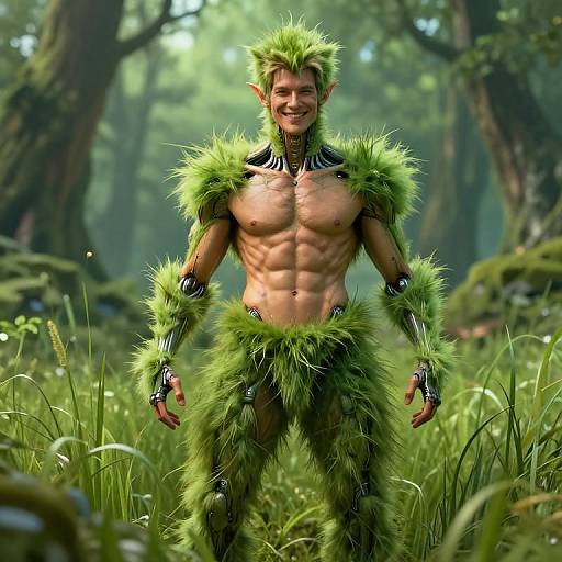 Bionic Muscular Male Grass Elemental