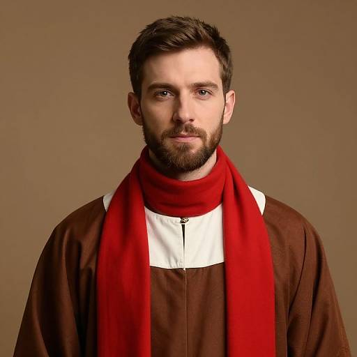 Bearded Man in Brown Robe
