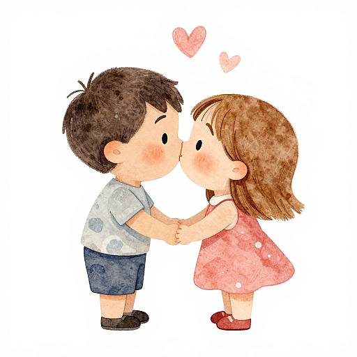 Soft Watercolor Kids Illustration