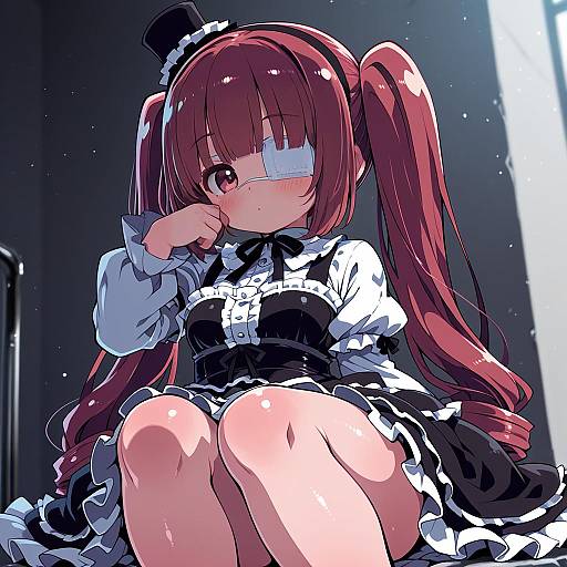 Illustration of Hanazono yurine, jashin-chan dropkick in the style of Zankuro