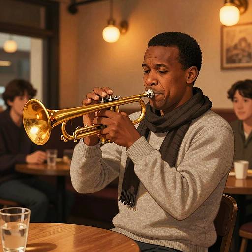 Comic-Style Chet Baker Café Portrait