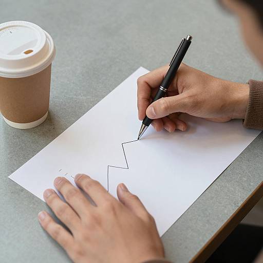 Hands Working on Graph Illustration