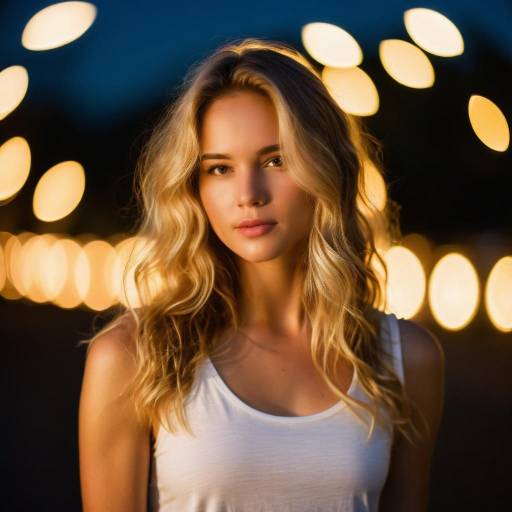 Cinematic Night Portrait of a Young Woman