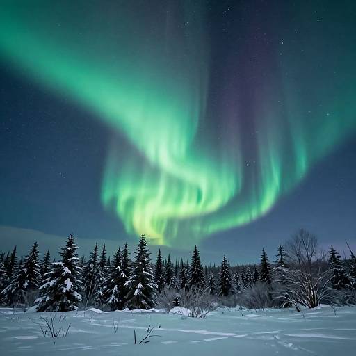 Inverted Snowfall and Auroras