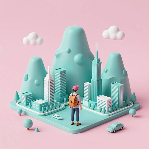 Traveler Exploration in Miniature Cityscape
