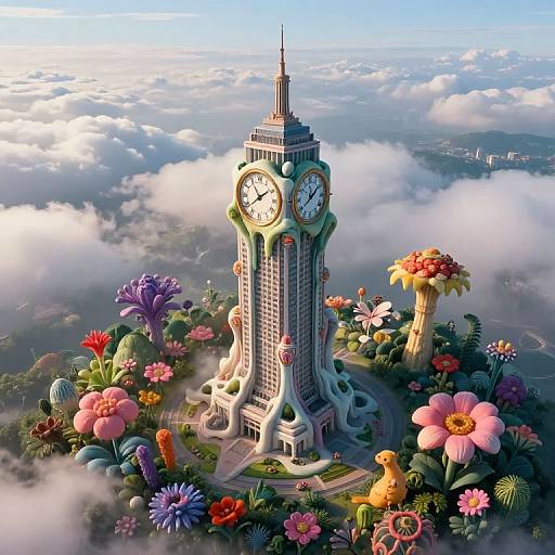 Surreal Melting Tower in Dreamscape