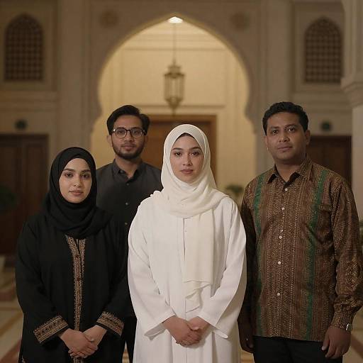 Illuminated Arch Cultural Group Portrait