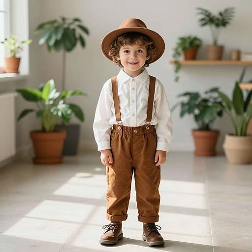 Cheerful Boy in Cozy Indoor Setting