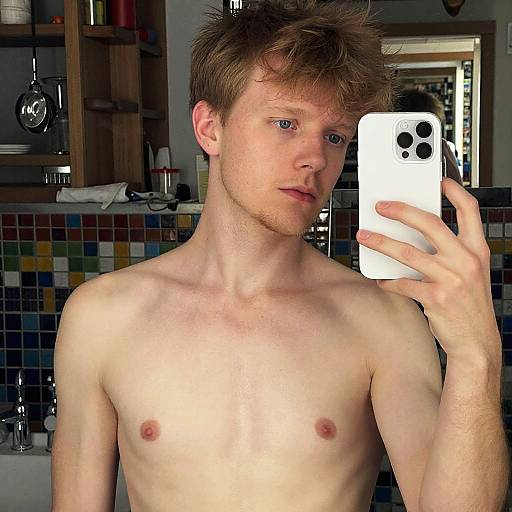 Photorealistic Mirror Selfie of Androgynous Adult