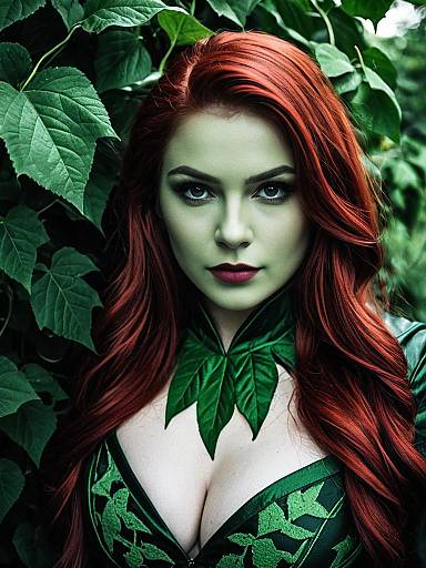 Woman in Poison Ivy Cosplay Portrait