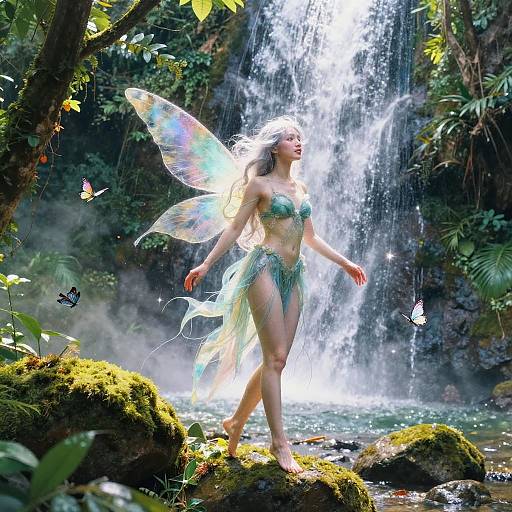 Ethereal Water Nymph in Enchanted Jungle