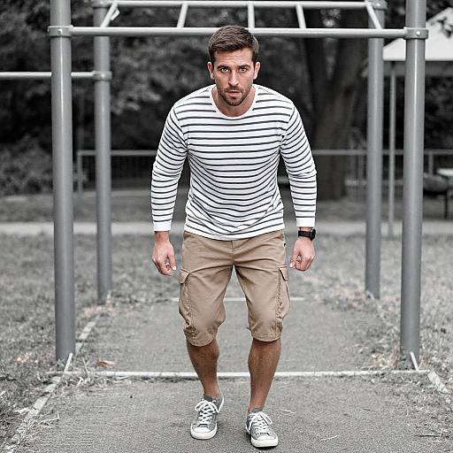 Man Training on Obstacle Course