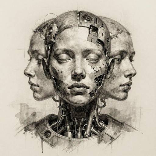 Surreal AI Portraits with Mechanical Augmentations