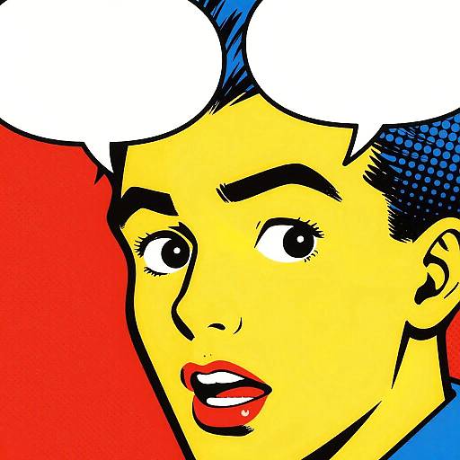 Pop Art Face with Speech Bubbles