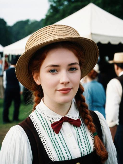 Woman in Anne of Green Gables Costume at Festival