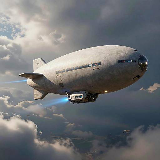Futuristic Armored Blimp in Apocalypse