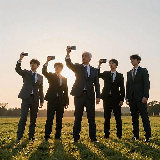 Team Leadership at Sunset on Hilltop