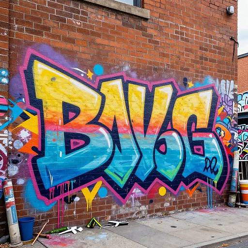 Expressive Urban Graffiti Phrase Art