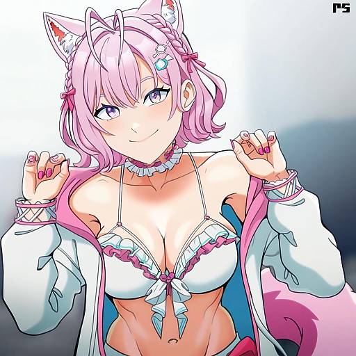 Illustration of Hakui koyori (summer), hololive in the style of Ponpu (pumpkinsinclair)