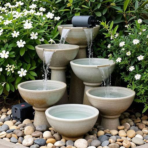 Tiered Outdoor Waterfall Fountain