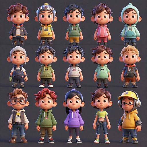 Pixar-Style Diverse Character Collection