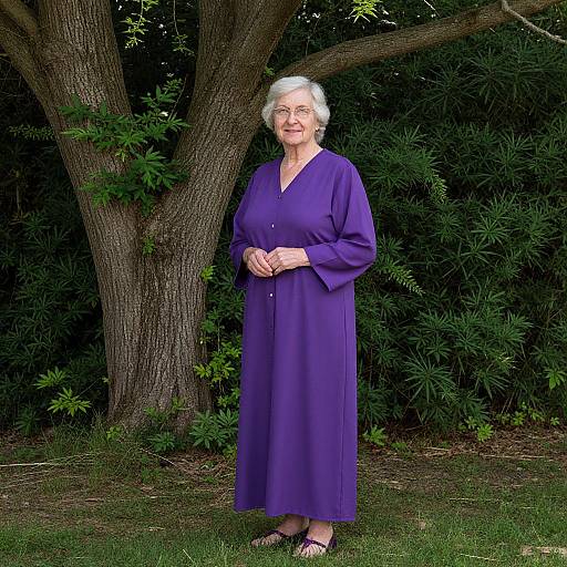 Purple-Clad Fortune Teller Outdoors