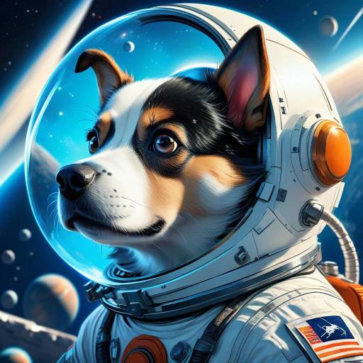 Astro Dog-Human Hybrid Portrait in Space