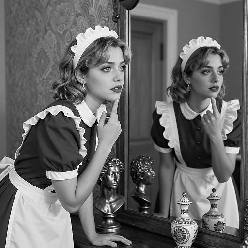 Elegant Reflection in Black and White