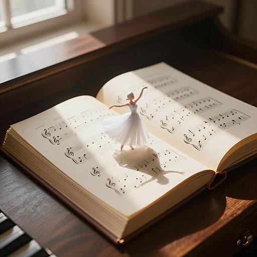 Enchanting Golden Music Sheet Scene