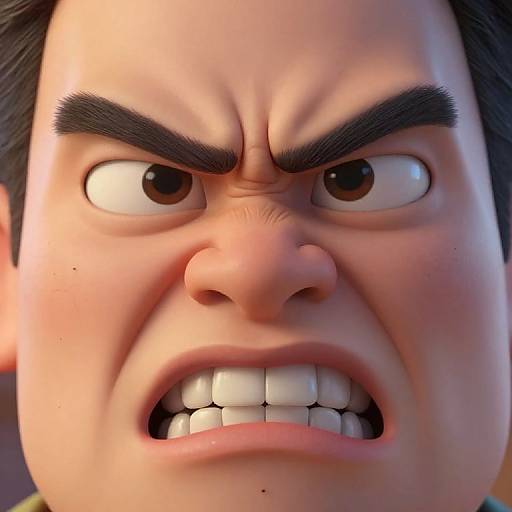 Hyper-Realistic Angry Facial Expression
