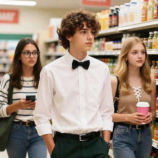 Teenagers Shopping in a Grocery Store