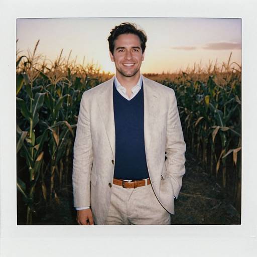 Man in Linen Suit at Sunset