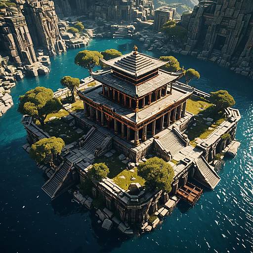Ancient Temple on Floating Island