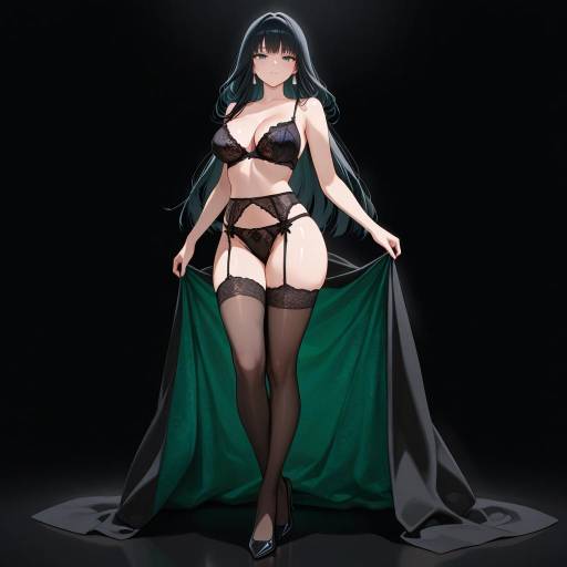 Elegant Lingerie Model in Poised Posture