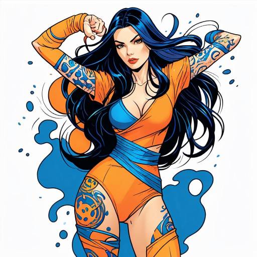 Confident Woman with Abstract Tattoos