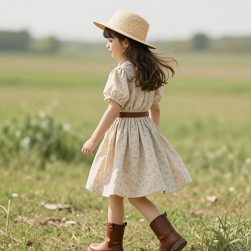 Young Girl in Countryside Attire