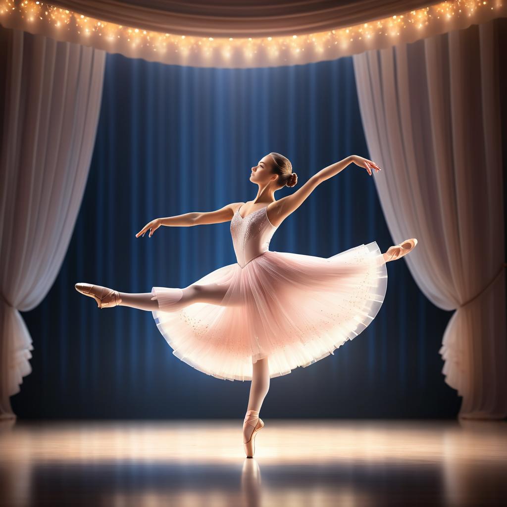 Photorealistic Ballerina in Mid-Leap