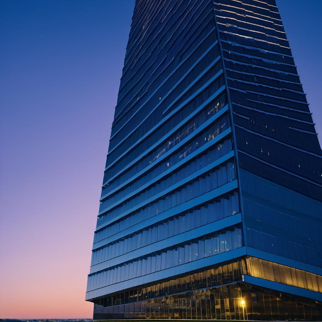 Dramatic Dusk Skyline with Modern Skyscraper