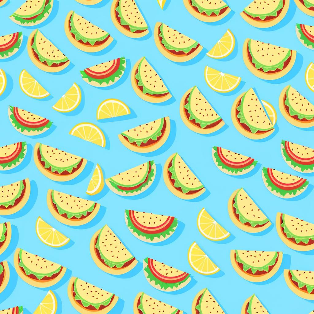 Seamless Cartoon Taco Pattern Illustration