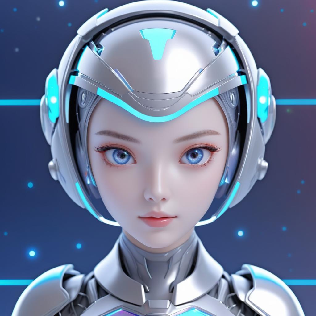 Adorable 3D Holographic Robot Girl