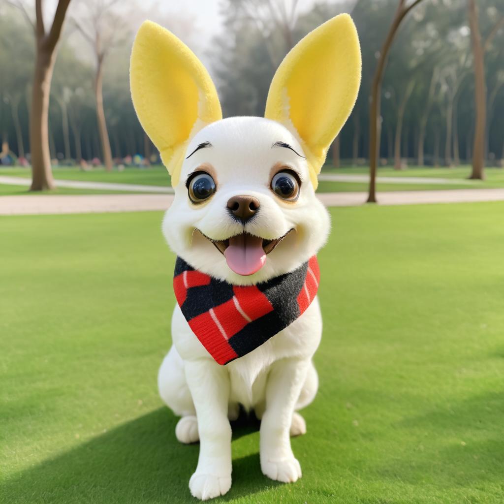 Cheerful Dog with Floppy Ears in Park