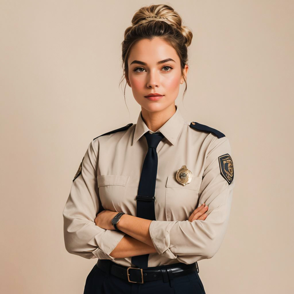 Surprised Bachelorette in Cop Outfit