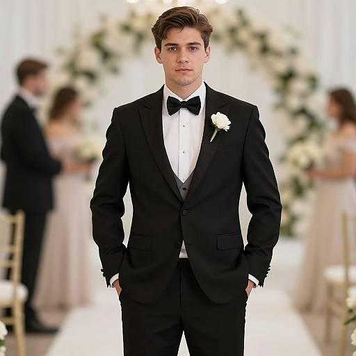 Formal Groom in Tuxedo Portrait