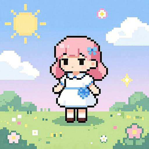 Delicate Dreamy Pixel Art Scene